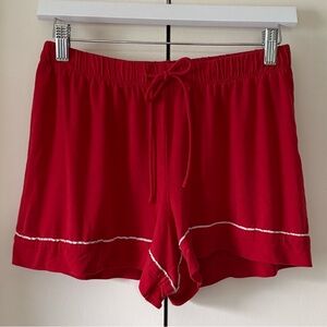 VICTORIA'S SECRET SoSoft™ Modal Red Pajama Shorts w White Piping Size XS
